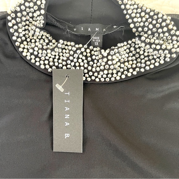 Tiana B Plus Size Jewel Neck Black Sleeveless Dress Size 1x - Picture 4 of 6